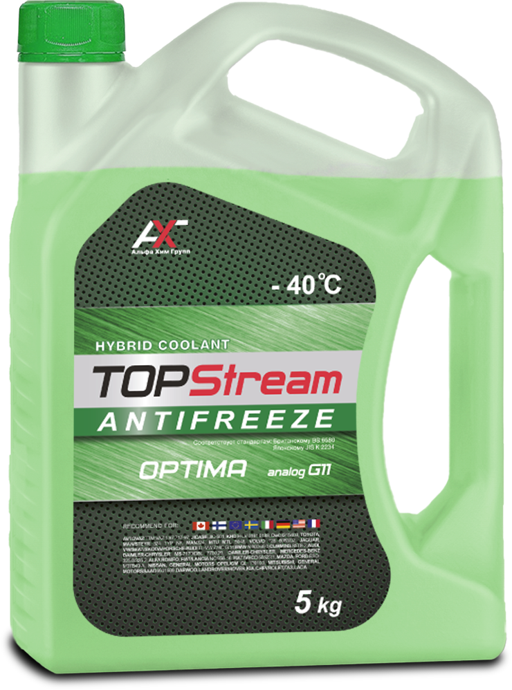 Охлаждающая жидкость Антифриз TOP STREAM OPTIMA (зеленый) 5 кг