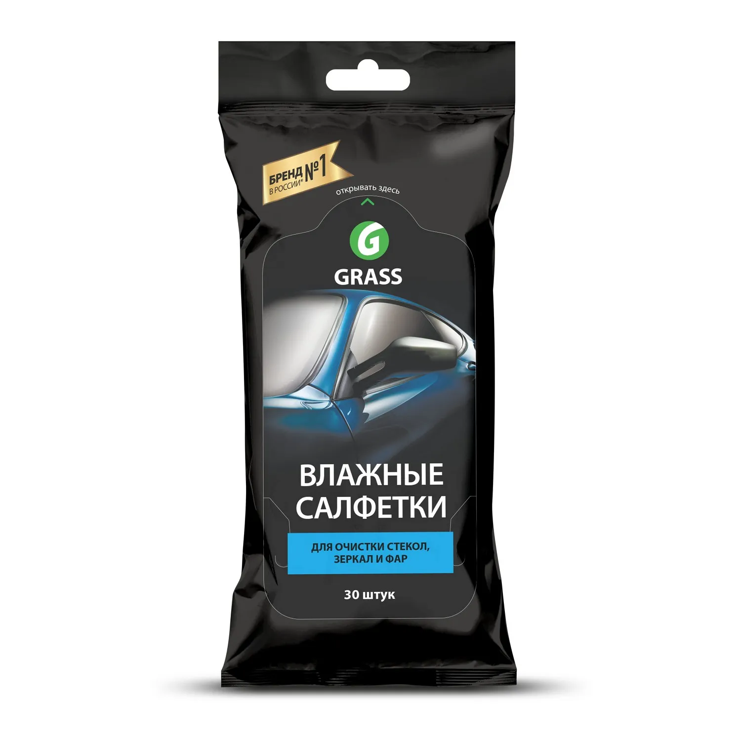 Салфетка влаж. для очистки стекол и зеркал и фар