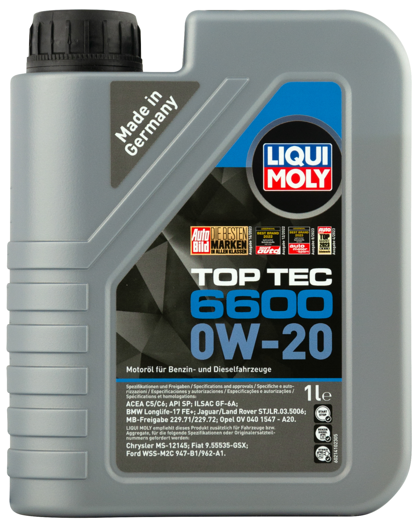 LM21410 Синт-ое мот.масло Top Tec 6600 0W-20 SP C5/C6 GF-6A (1л)